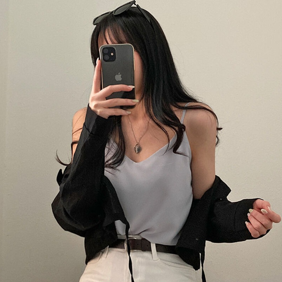 Mainne Strap Sleeve Blouse Tank Top