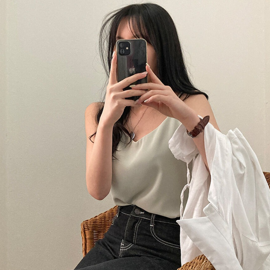 Mainne Strap Sleeve Blouse Tank Top