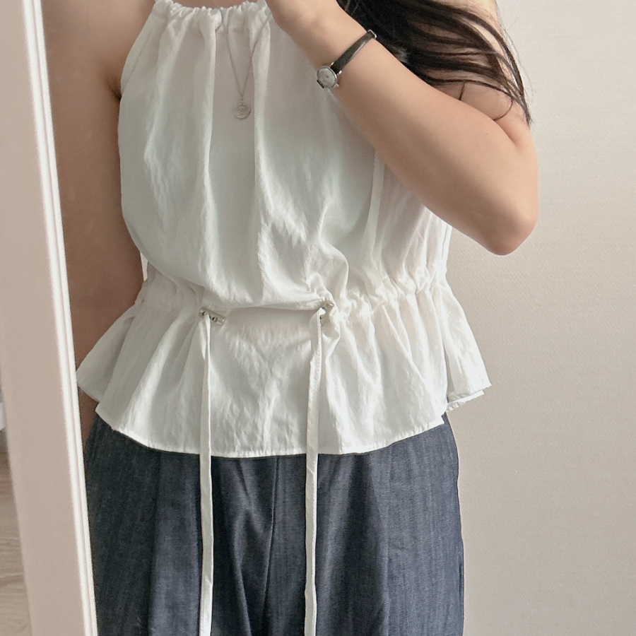 Luca String Halterneck Nylon Summer Blouse