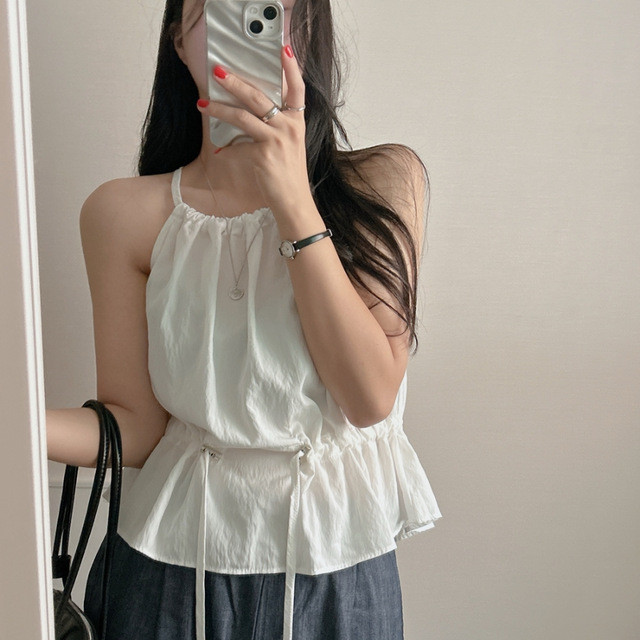 Luca String Halterneck Nylon Summer Blouse
