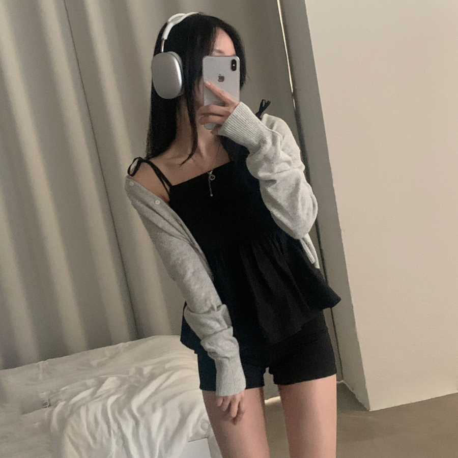 Heidi Corset Square-Neck Strap Ribbon Blouse