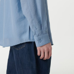 Relaxed Linen-Like Shirt [Socks Blue]