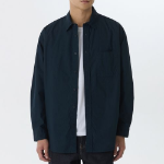 Oversized Washed Poplin Shirt [Navy]