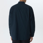 Oversized Washed Poplin Shirt [Navy]