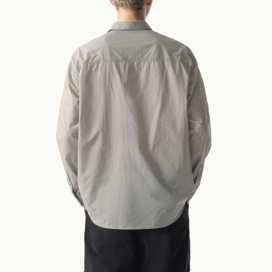 City Leisure Lightweight Nylon Oversized Shirt [Light Grey]