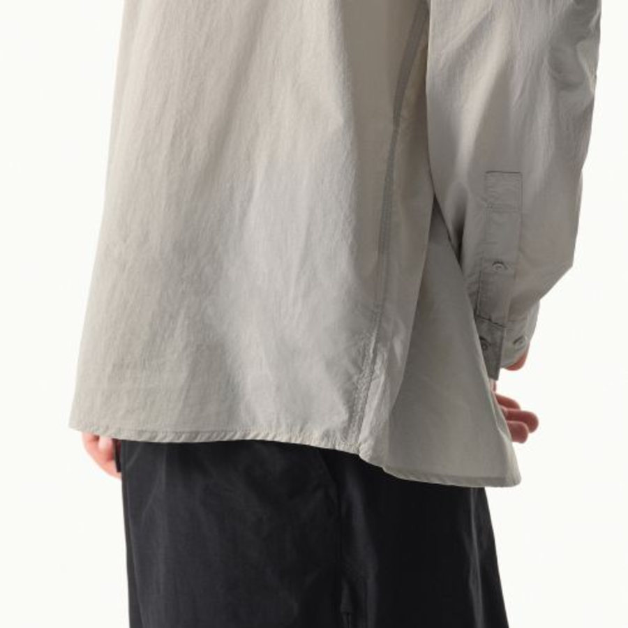 City Leisure Lightweight Nylon Oversized Shirt [Light Grey]
