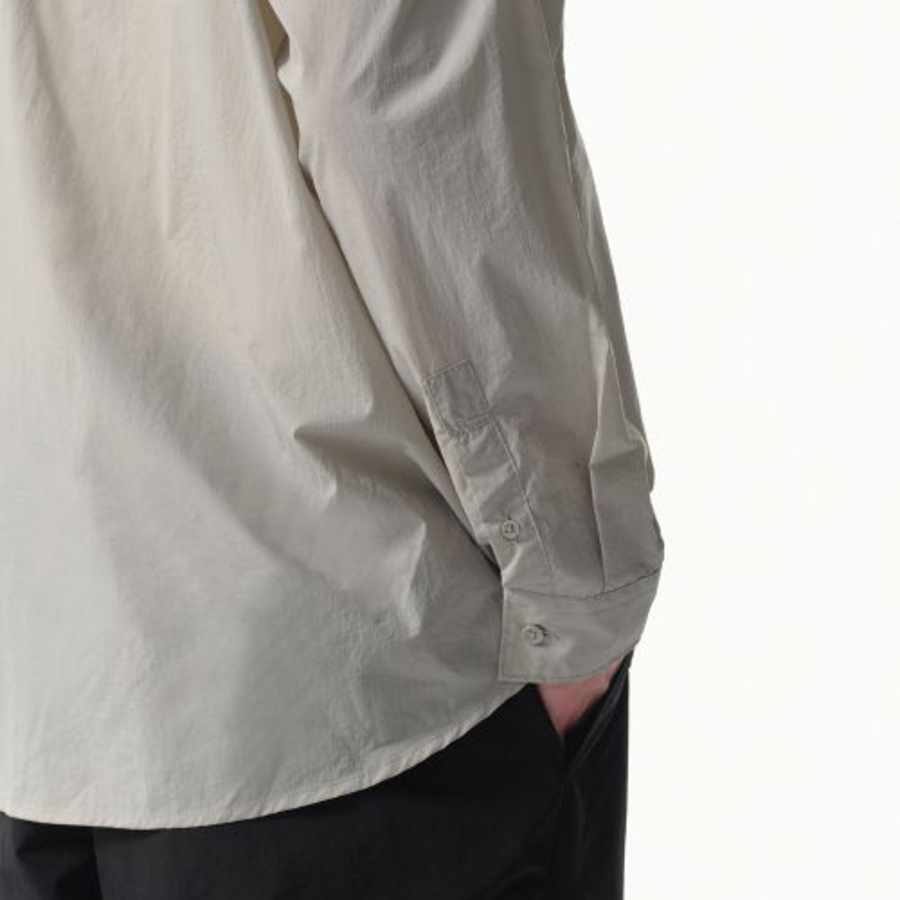 City Leisure Lightweight Nylon Oversized Shirt [Light Grey]