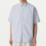 Relaxed Washed Poplin Short Sleeve Shirt [Sky Blue]