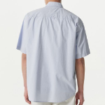 Relaxed Washed Poplin Short Sleeve Shirt [Sky Blue]