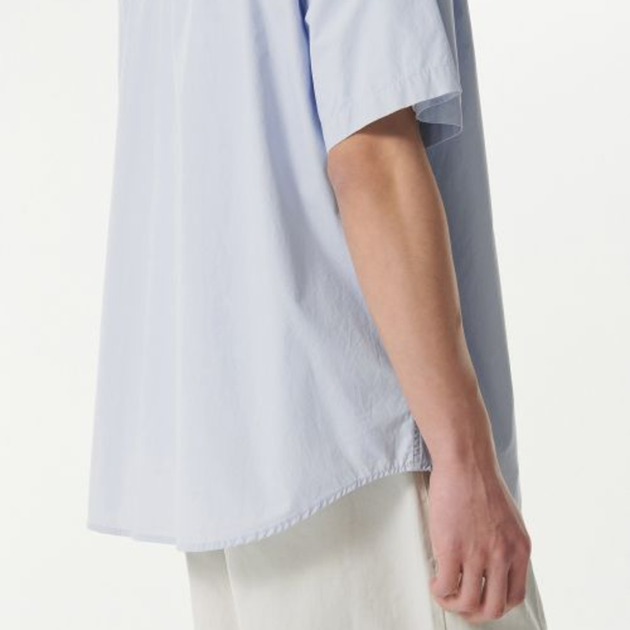 Relaxed Washed Poplin Short Sleeve Shirt [Sky Blue]