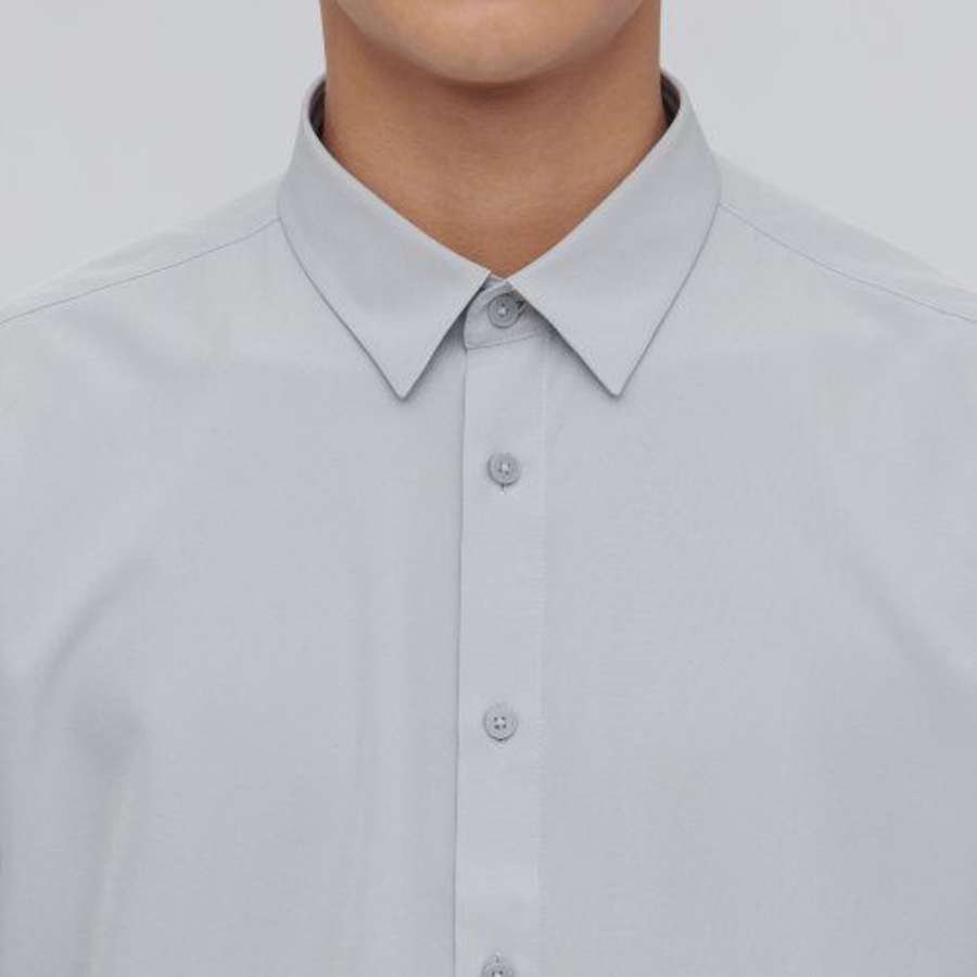 Relax Fit Silky Shirt [Light Grey]