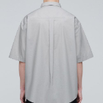 Oversized Poplin Short Sleeve Shirt [Light Warm Grey]