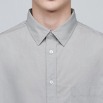 Oversized Poplin Short Sleeve Shirt [Light Warm Grey]