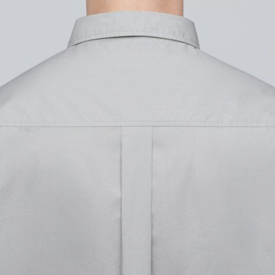 Oversized Poplin Short Sleeve Shirt [Light Warm Grey]