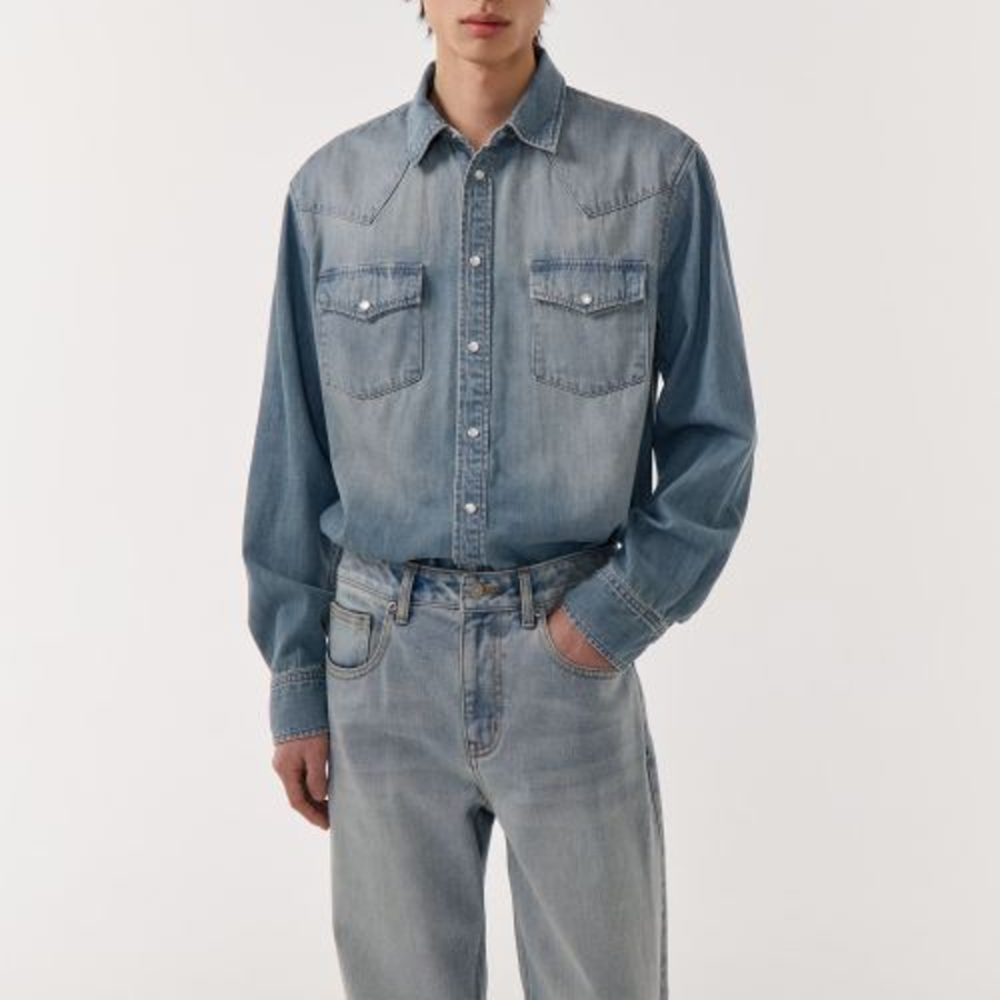 Denim Western Shirt [Light Indigo]