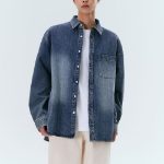 Big Brush Oversized Denim Shirt [Medium Indigo]