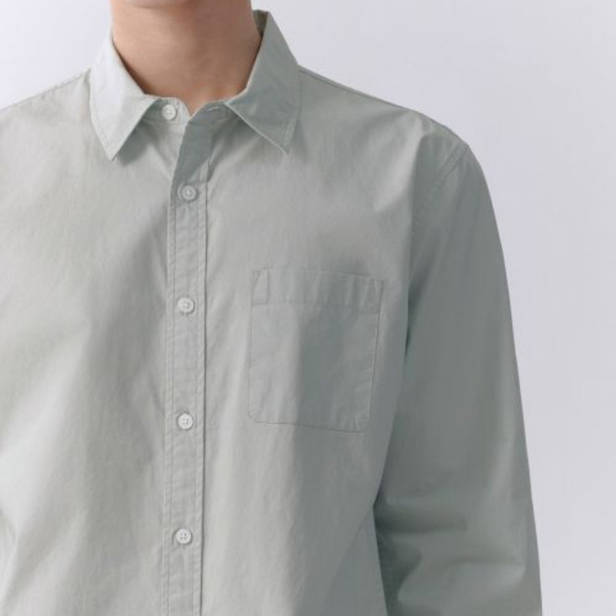 Basic Washed Poplin Shirt [Dusty Mint]