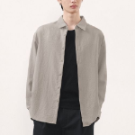 Relaxed Linen Like Shirt [Light Beige]