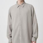 Relaxed Linen Like Shirt [Light Beige]