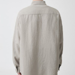 Relaxed Linen Like Shirt [Light Beige]