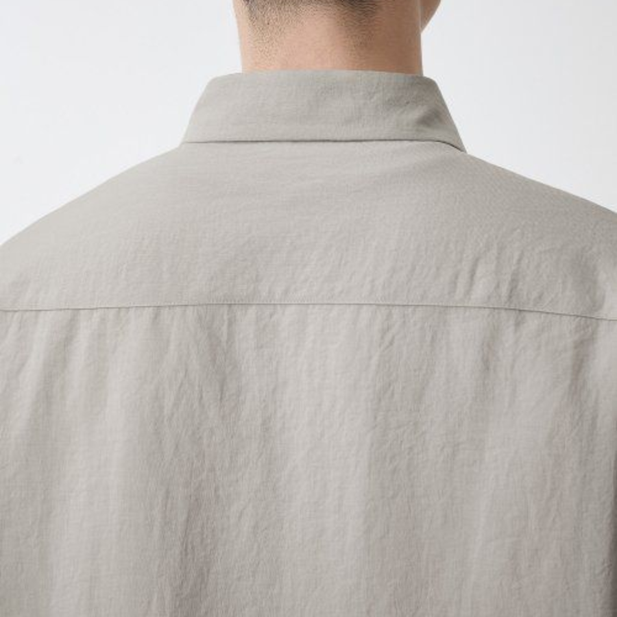 Relaxed Linen Like Shirt [Light Beige]