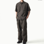 City Leisure Lightweight Nylon Oversized Short Sleeve Shirt [Mud Grey]