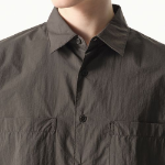 City Leisure Lightweight Nylon Oversized Short Sleeve Shirt [Mud Grey]