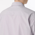 Relaxed Soft Poplin Short Sleeve Shirt [Purple Gray]