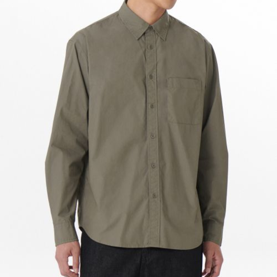 Relaxed Washed Poplin Shirt [Dusty Khaki]
