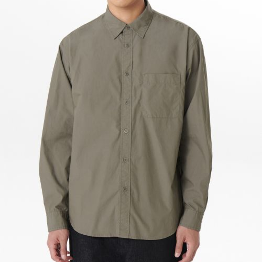 Relaxed Washed Poplin Shirt [Dusty Khaki]