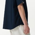 Relaxed Washed Poplin Short Sleeve Shirt [Navy]