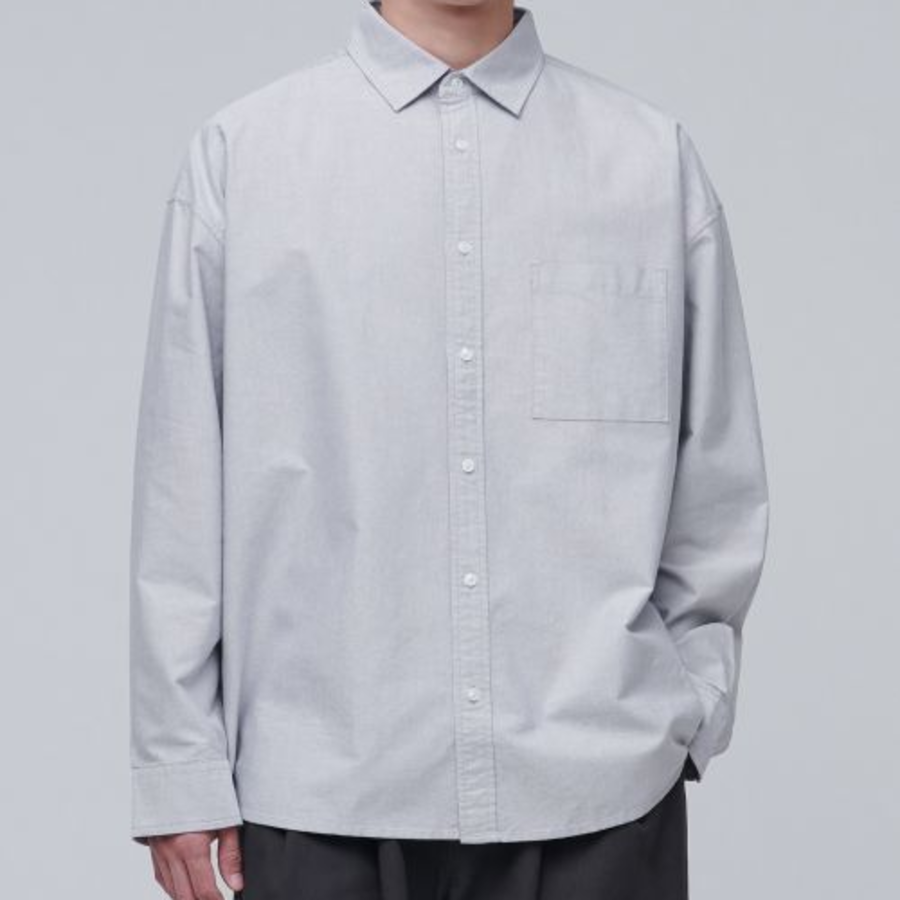 Oversized Oxford Shirt [Gray]