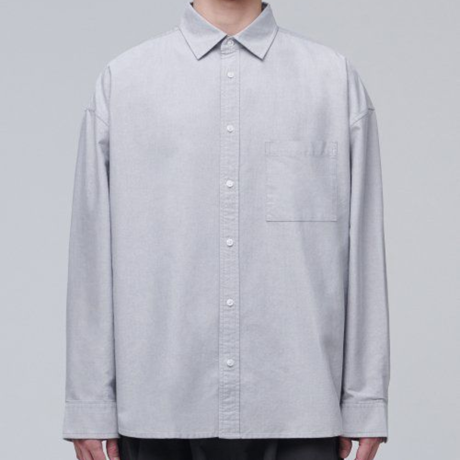 Oversized Oxford Shirt [Gray]