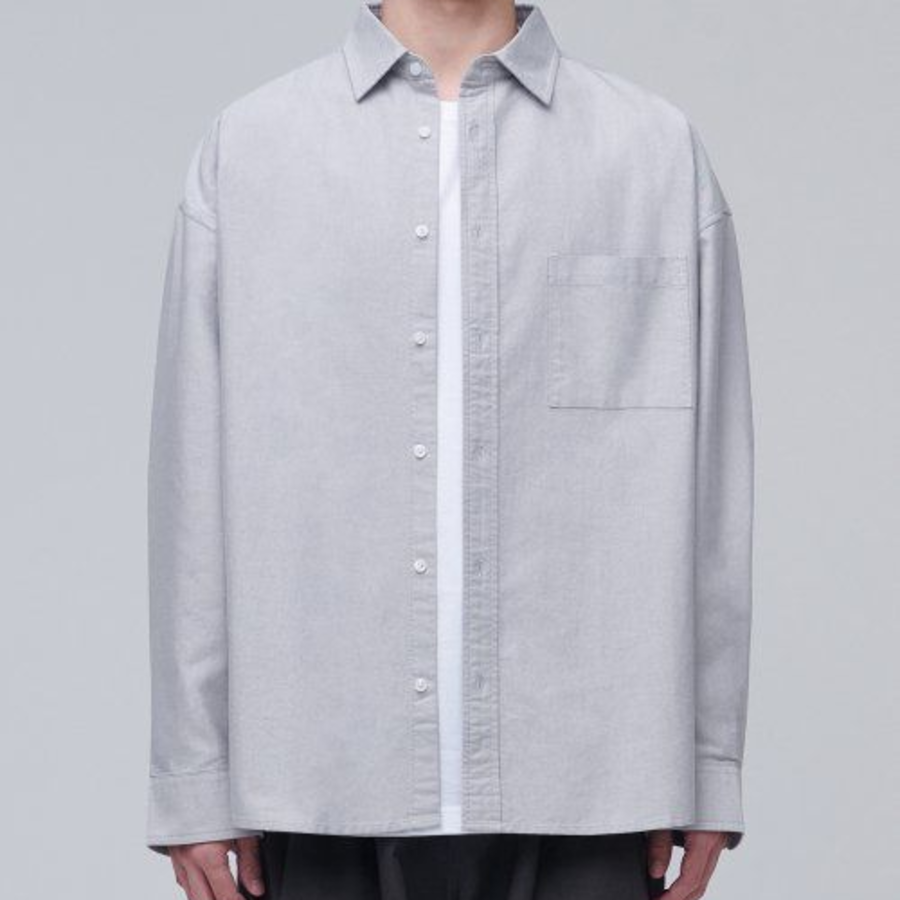 Oversized Oxford Shirt [Gray]