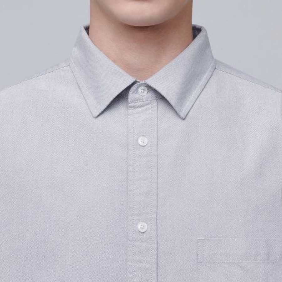 Oversized Oxford Shirt [Gray]
