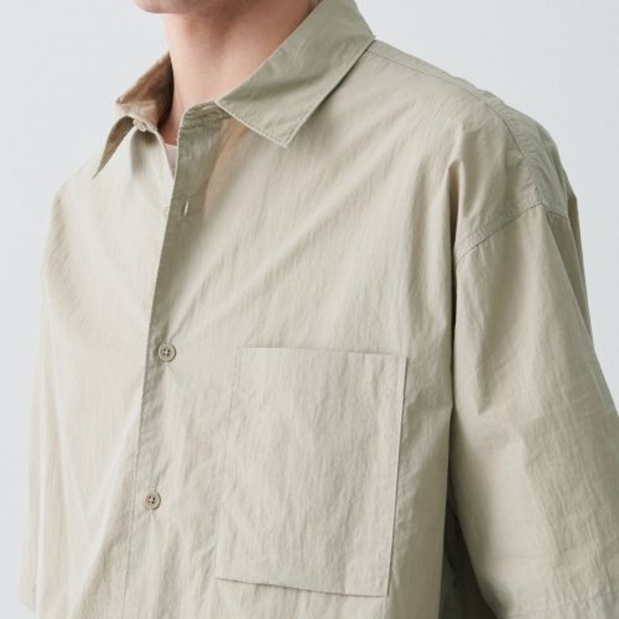 City Leisure CN Oversized Short Sleeve Shirt [Grayish Beige]