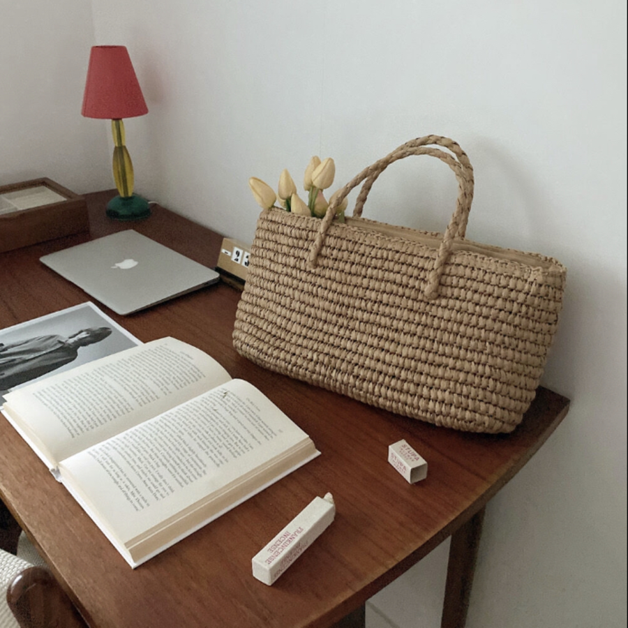 Sunset Jisa Rattan Tote — тёплая, как закат, сумка для летних образов