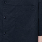 Oversized Poplin Short Sleeve Shirt [Navy]