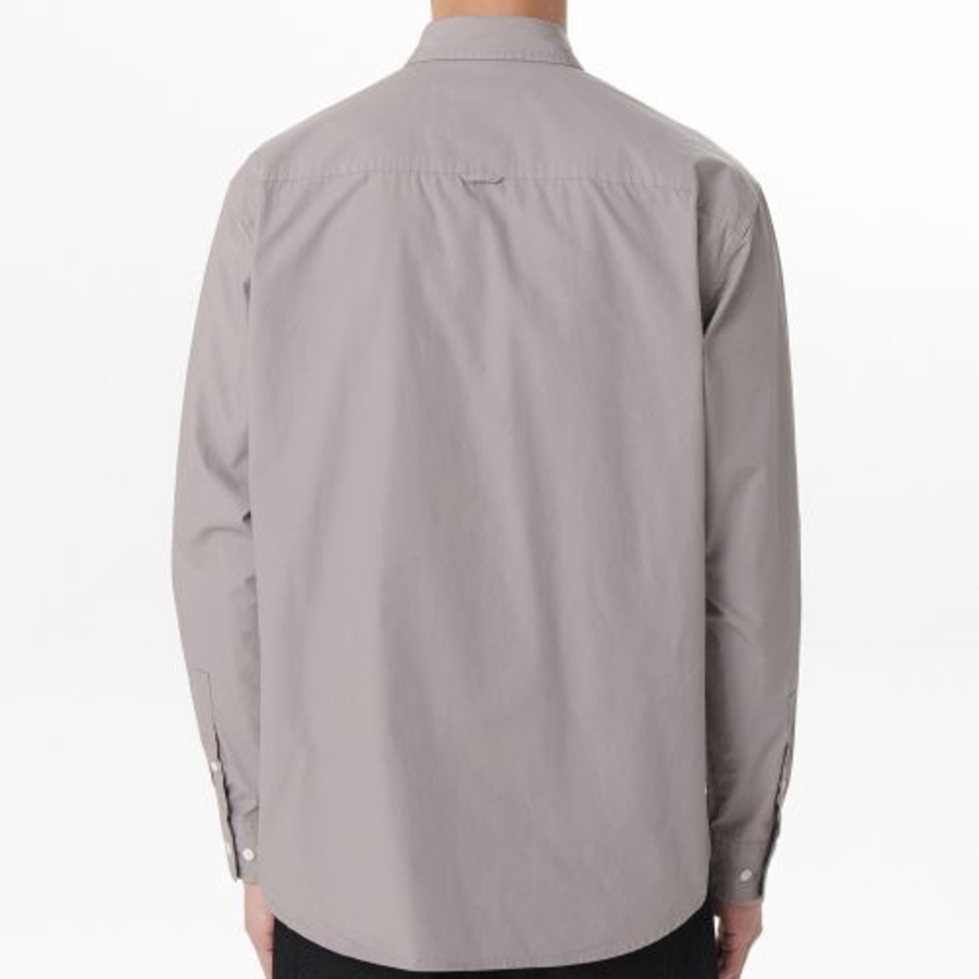 Relaxed Washed Poplin Shirt [Gray]