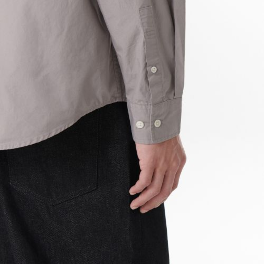 Relaxed Washed Poplin Shirt [Gray]