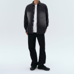Big Brush Oversized Denim Shirt [Black]