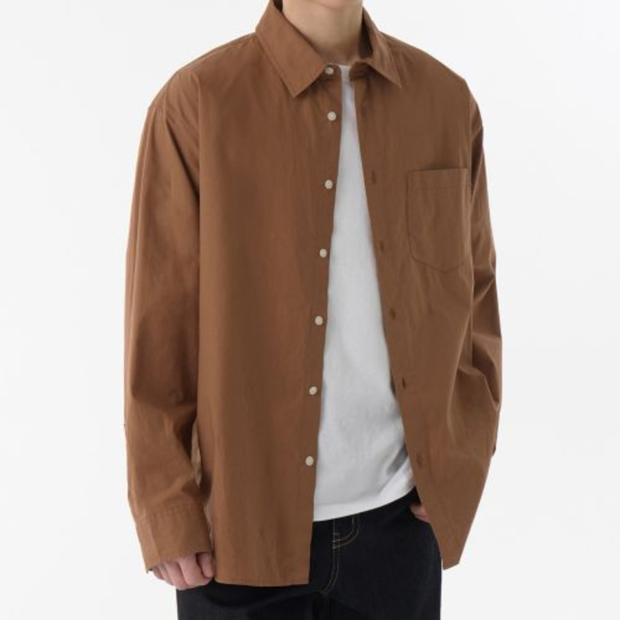 Relaxed Soft Poplin Shirt [Dusty Orange]