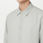 Relaxed Linen-Like Shirt [Light Warm Grey]