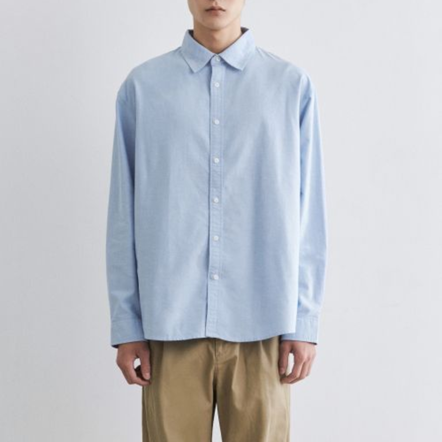 Relaxed Fit Oxford Shirt_Non Pocket [Blue]
