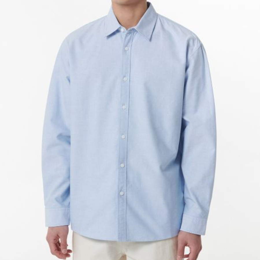 Relaxed Fit Oxford Shirt_Non Pocket [Blue]