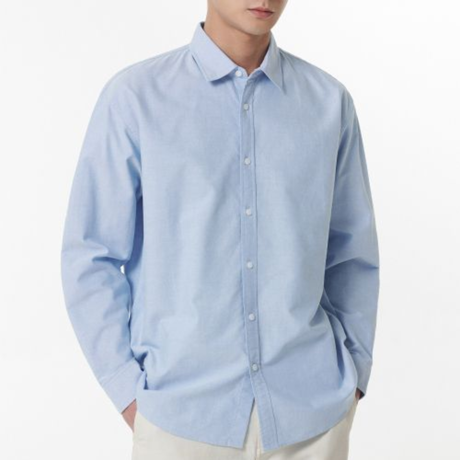 Relaxed Fit Oxford Shirt_Non Pocket [Blue]