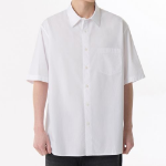 Relaxed Soft Poplin Short Sleeve Shirt [White]