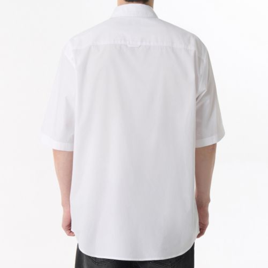 Relaxed Soft Poplin Short Sleeve Shirt [White]