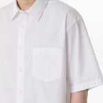 Relaxed Soft Poplin Short Sleeve Shirt [White]