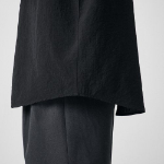 Relaxed Linen-Like Short Sleeve Shirt [Black]